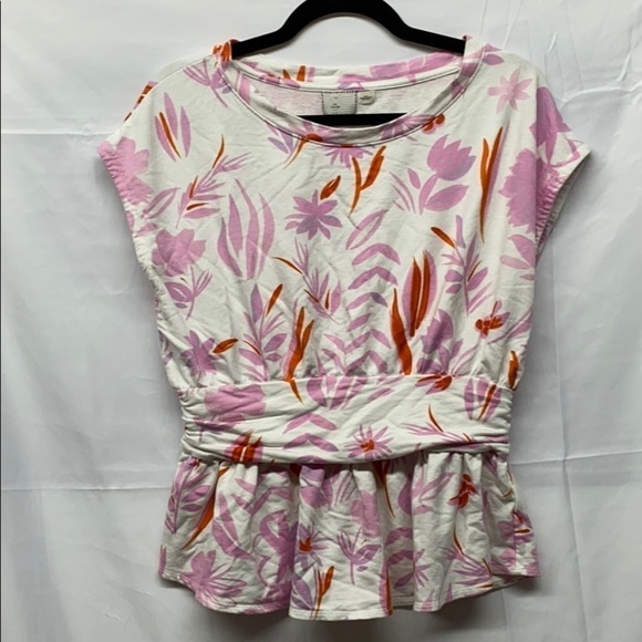 Postcard Anthropologie Floral ruched Top med - Picture 1 of 5